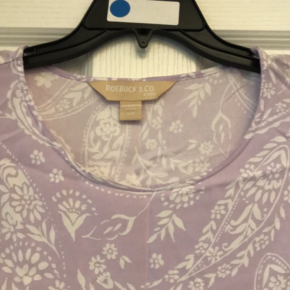Roebuck & Co. purple short sleeve blouse size medium - Picture 4 of 12